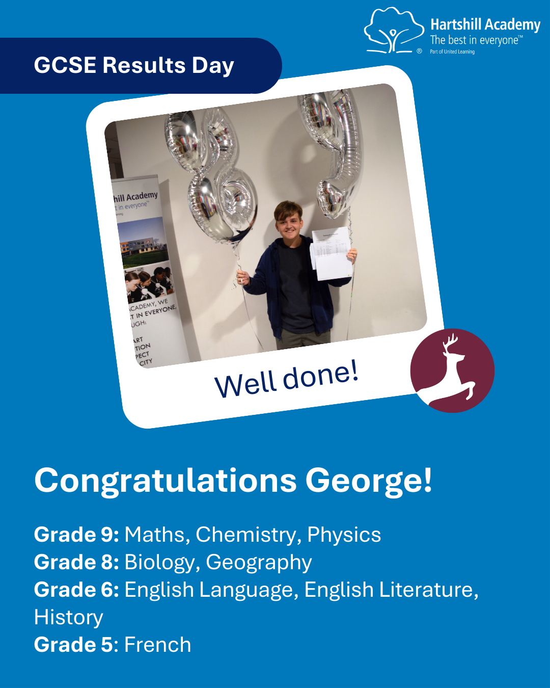 Hartshill pupils celebrate their outstanding GCSE results